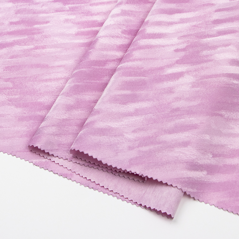 粉红色水刺底揉纹背胶植绒布（A01.L2.1038)