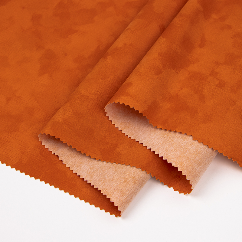 桔黃色棉布底雙面長毛植絨布（F04.P4.0537)